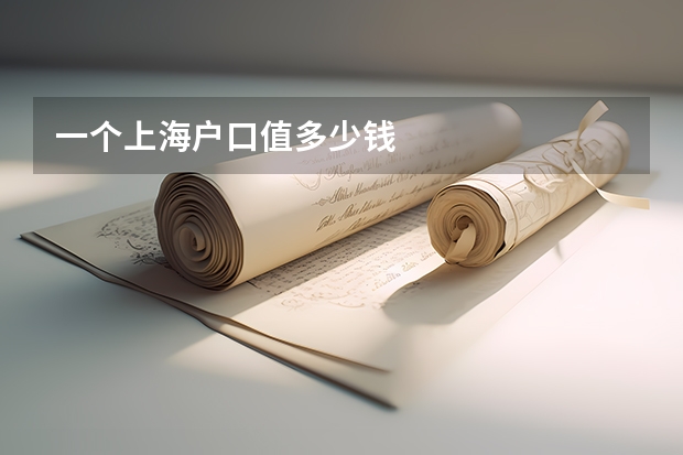 一个上海户口值多少钱