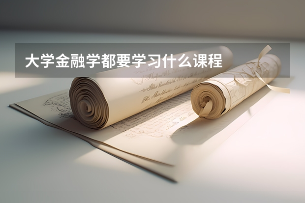 大学金融学都要学习什么课程