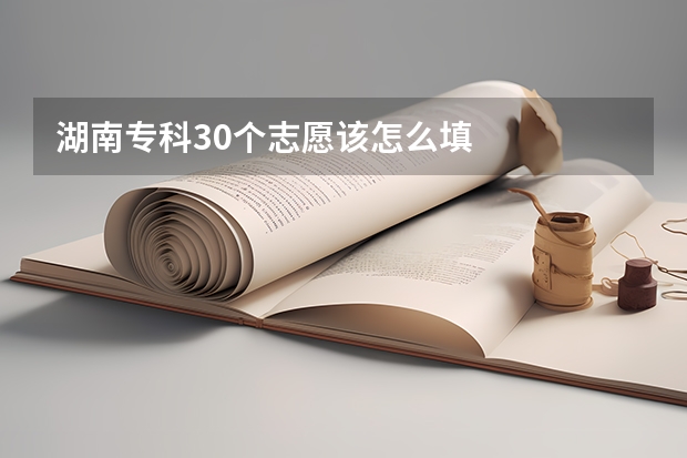 湖南专科30个志愿该怎么填